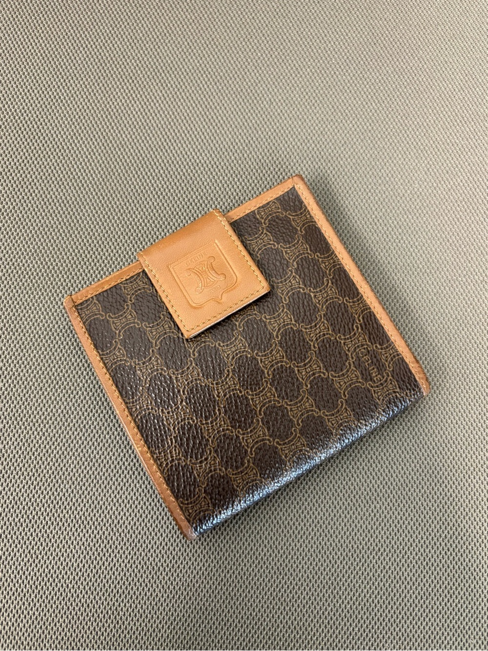 Celine Macadam Bifold Wallet with Tan Trim